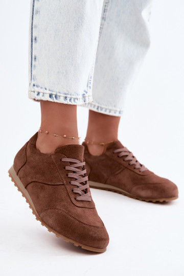 Barefoot tenisky z umelej zamše v hnedej farbe Zazoo N1422 2