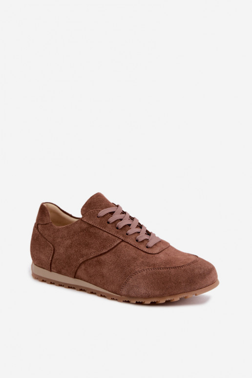 Barefoot tenisky z umelej zamše v hnedej farbe Zazoo N1422