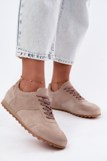 Barefoot tenisky z umelej zamše v pieskovej farbe Zazoo N1422 2