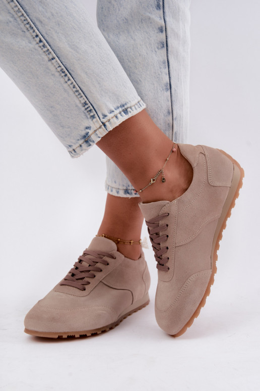 Barefoot tenisky z umelej zamše v pieskovej farbe Zazoo N1422