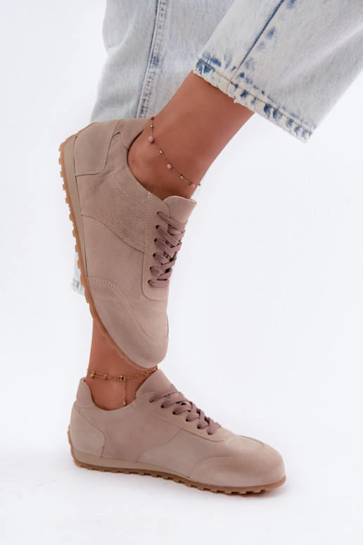 Barefoot tenisky z umelej zamše v pieskovej farbe Zazoo N1422