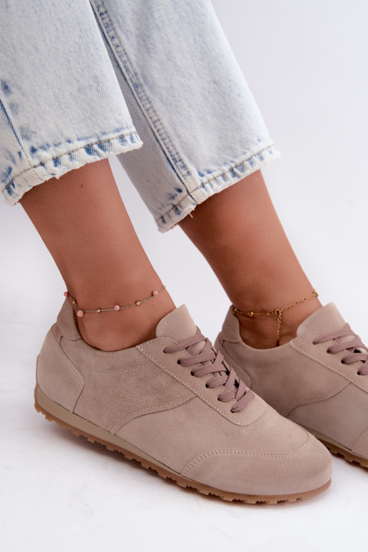 Barefoot tenisky z umelej zamše v pieskovej farbe Zazoo N1422