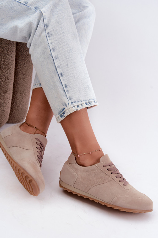 Barefoot tenisky z umelej zamše v pieskovej farbe Zazoo N1422