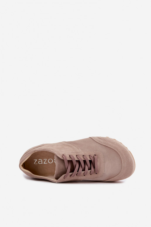 Barefoot tenisky z umelej zamše v pieskovej farbe Zazoo N1422