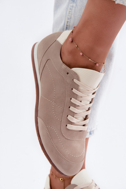 Barefoot tenisky s vyšívaním v pieskovej farbe Zazoo N1414