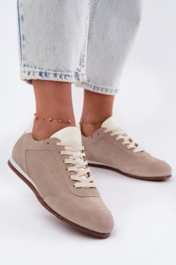 Barefoot tenisky s vyšívaním v pieskovej farbe Zazoo N1414 2