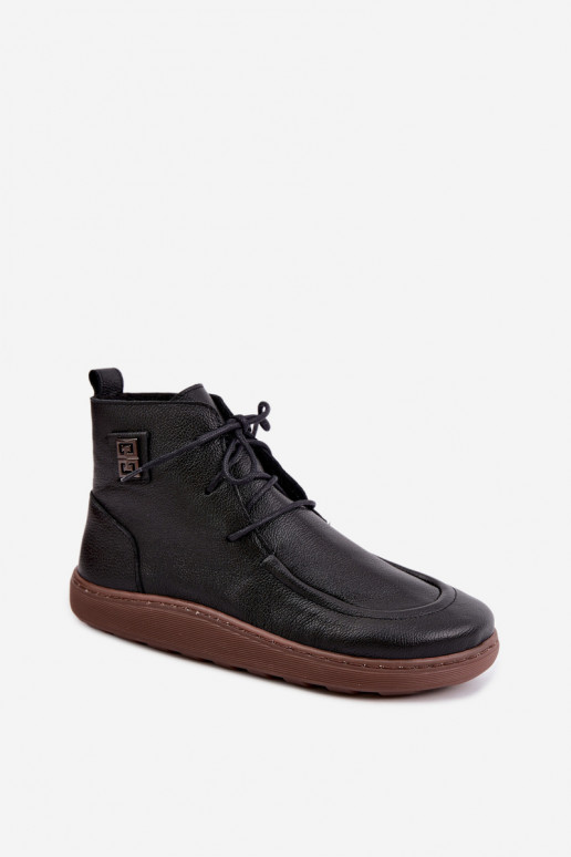 Dámske teplé topánky Barefoot Zazoo 3077 v čiernej farbe