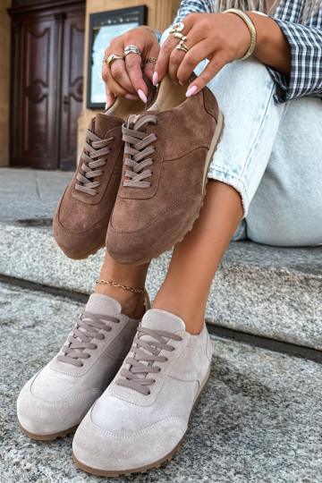 Barefoot tenisky z umelej zamše v hnedej farbe Zazoo N1422 2