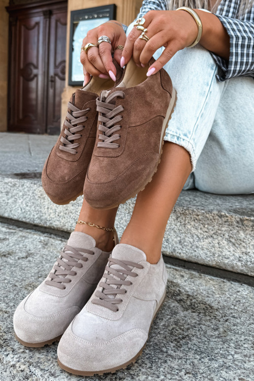 Barefoot tenisky z umelej zamše v hnedej farbe Zazoo N1422