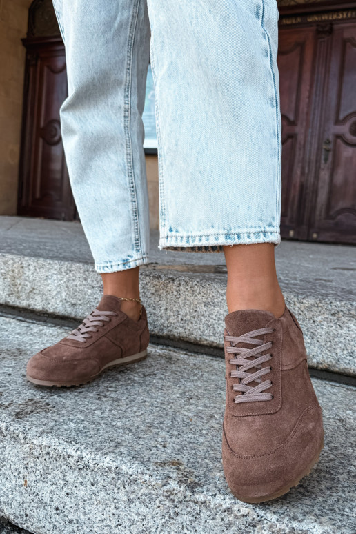 Barefoot tenisky z umelej zamše v hnedej farbe Zazoo N1422