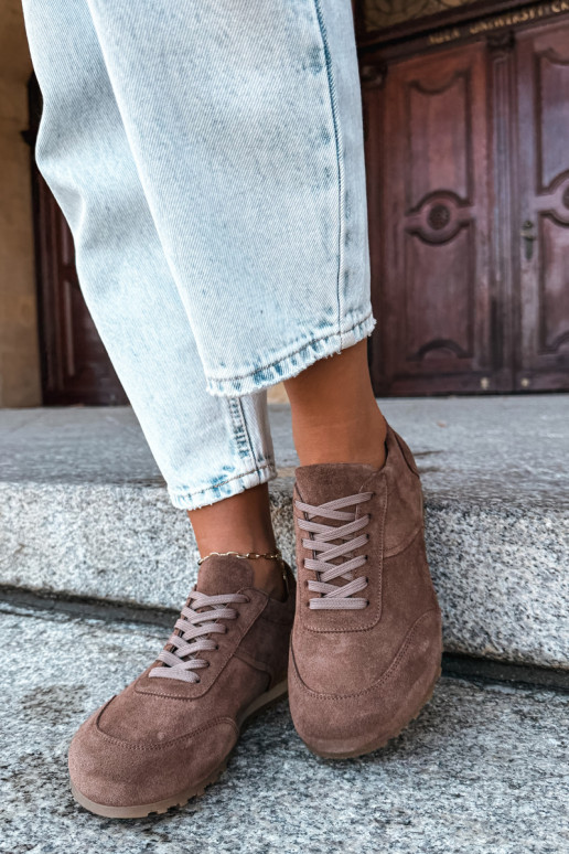 Barefoot tenisky z umelej zamše v hnedej farbe Zazoo N1422