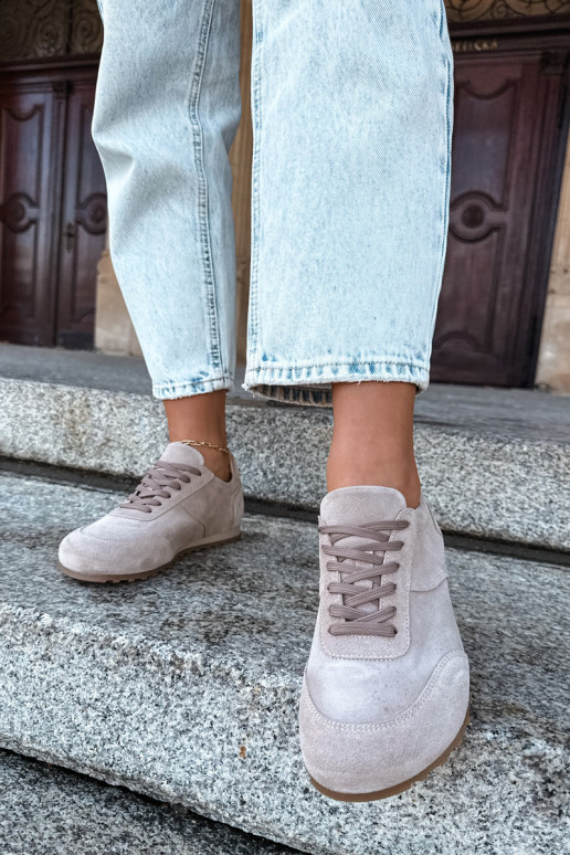 Barefoot tenisky z umelej zamše v pieskovej farbe Zazoo N1422