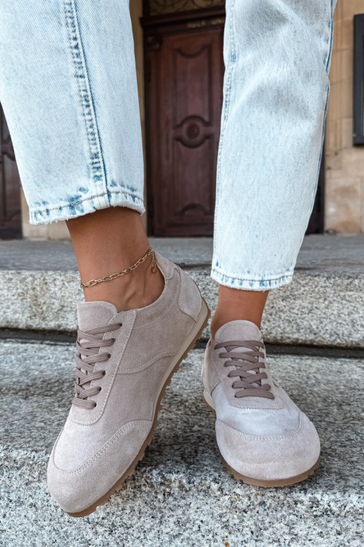 Barefoot tenisky z umelej zamše v pieskovej farbe Zazoo N1422
