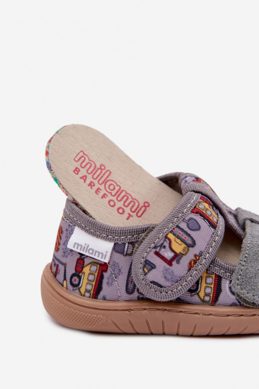 Detské šľapky Barefoot Milami v šedej Lumi