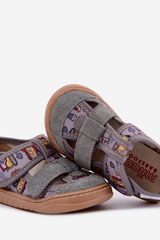 Detské šľapky Barefoot Milami v šedej Lumi