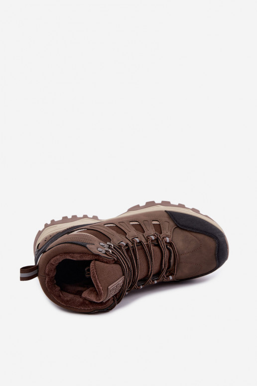 zateplené turistické topánky pre mužov Big Star UU174316 v hnedej farbe
