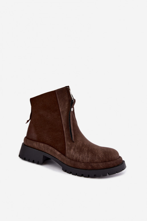 Zateplené semišové topánky pre ženy Tai turiciejka K7732-02 v hnedej farbe