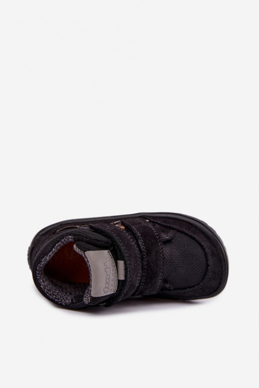 Semišová detská obuv Barefoot Froddo G3110266-20 čiernej farby
