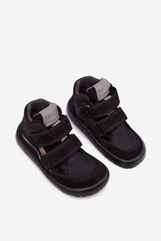 Semišová detská obuv Barefoot Froddo G3110266-20 čiernej farby