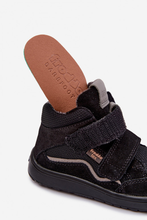 Semišová detská obuv Barefoot Froddo G3110266-20 čiernej farby