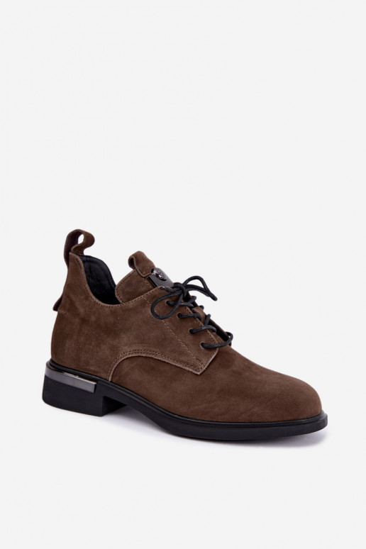 Aulinoky z umelej semišovej kože Vinceza 89151 v khaki farbe