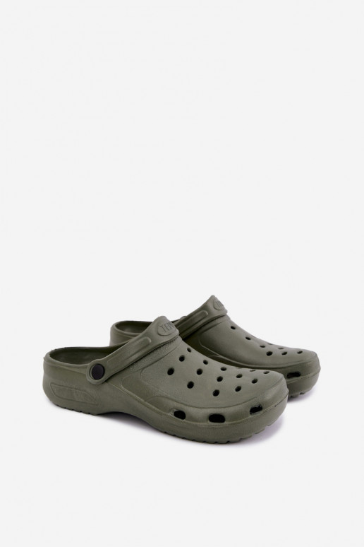 Khaki ľahké pánske šľapky Adriah