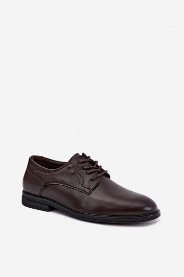 Elegantné tmavohnedé pánske topánky Calven