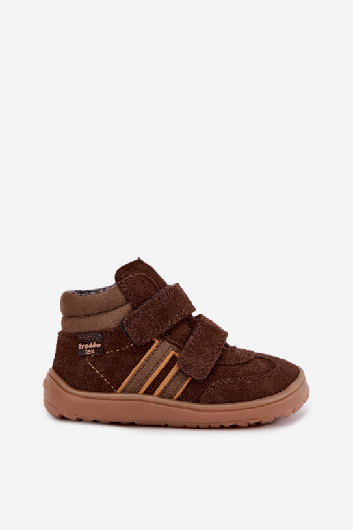 Detská obuv z umelej zamše Barefoot FRODDO G3110285-3 hnedá