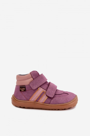 Detská obuv z umelej zamše Barefoot FRODDO G3110285-12 fialová 2