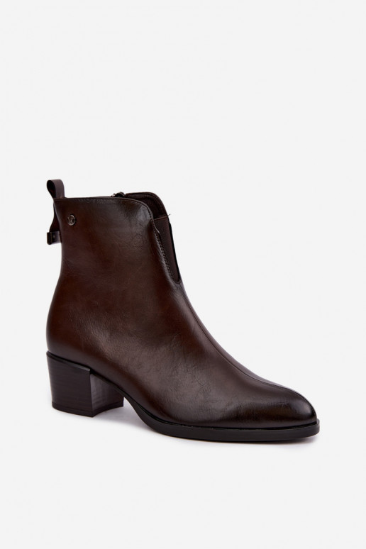 Zateplené členkové topánky Klocke Vinceza 58654 v čokoládovej farbe