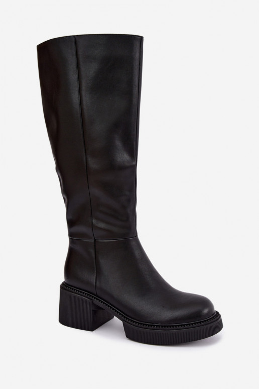 Otepľované dámske kožené čižmy Klocke D&A MR62-9051 čierne