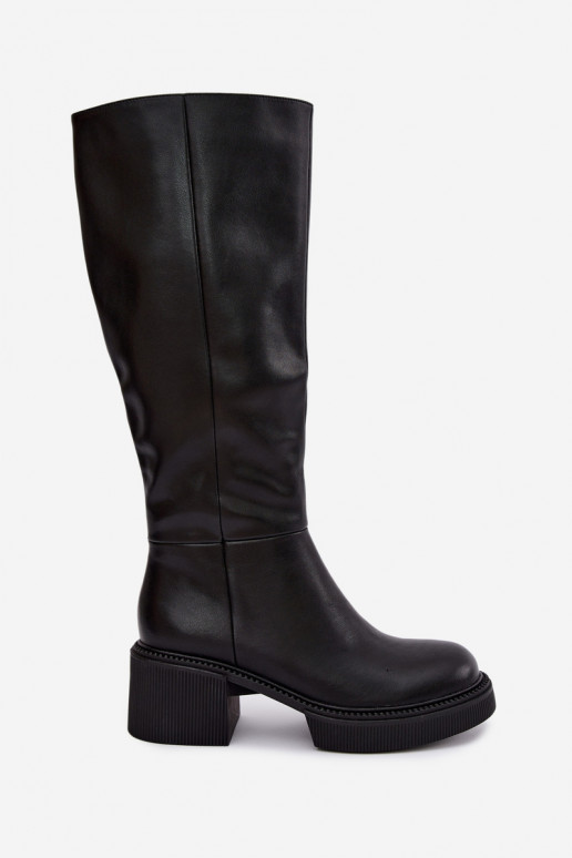 Otepľované dámske kožené čižmy Klocke D&A MR62-9051 čierne