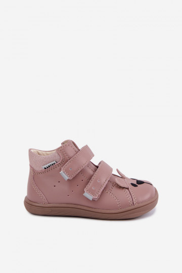 Ružové kožené Barefoot detské topánky Bartek 8631985 2