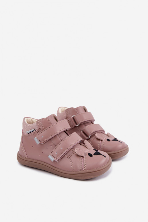 Ružové kožené Barefoot detské topánky Bartek 8631985