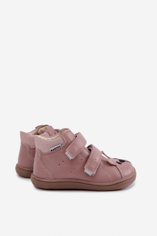 Ružové kožené Barefoot detské topánky Bartek 8631985