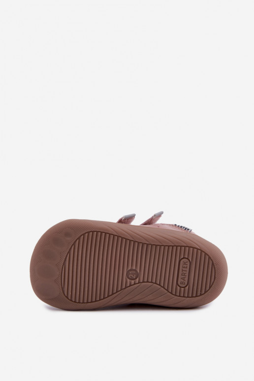 Ružové kožené Barefoot detské topánky Bartek 8631985