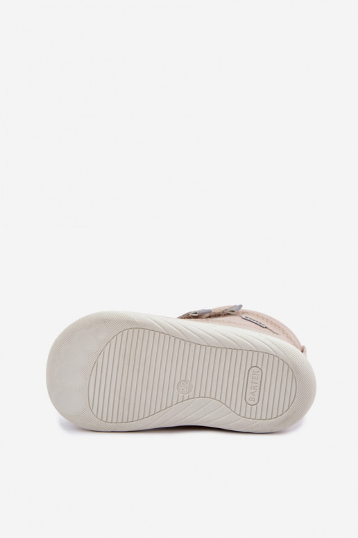 Kožené detské snehové topánky Barefoot Bartek 8401454 pieskovej farby
