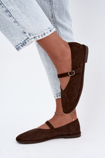 Barefoot typ baleríny so strapcami v čokoládovej farbe Rhoselle