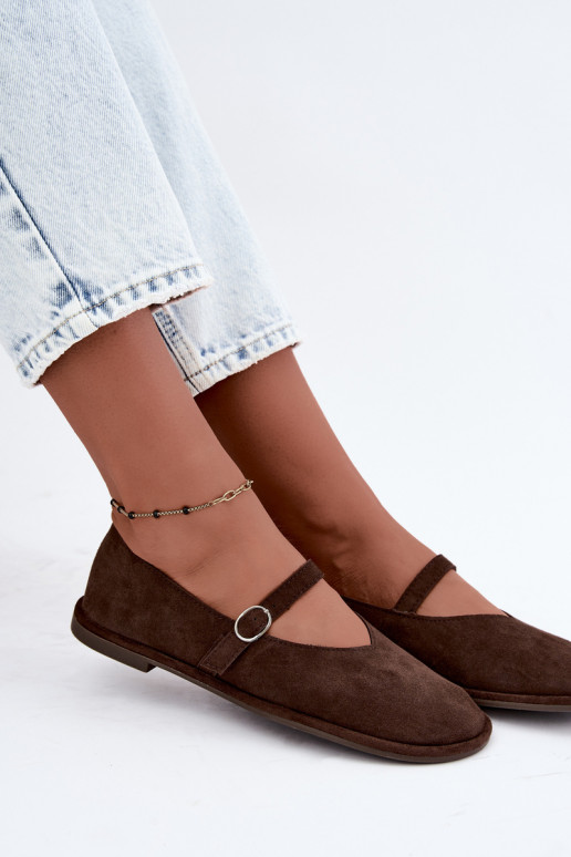 Barefoot typ baleríny so strapcami v čokoládovej farbe Rhoselle