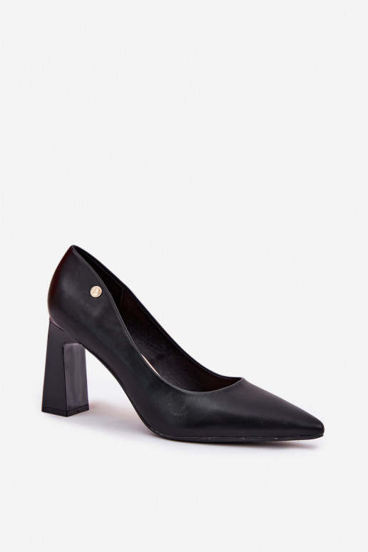 Elegantné lodičky na podpätku Vinceza 62221 čiernej farby