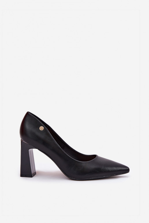 Elegantné lodičky na podpätku Vinceza 62221 čiernej farby