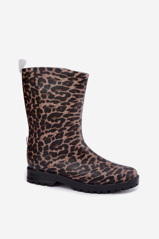 Pánske gumové topánky Solavelle s leopardím vzorom