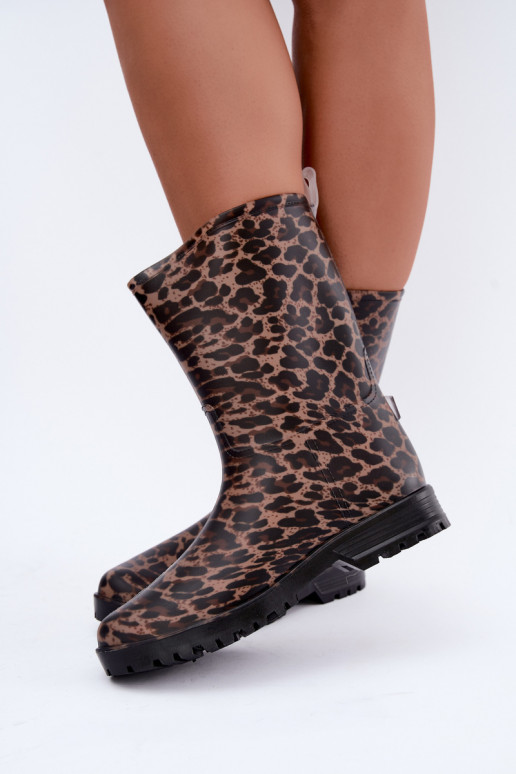 Pánske gumové topánky Solavelle s leopardím vzorom