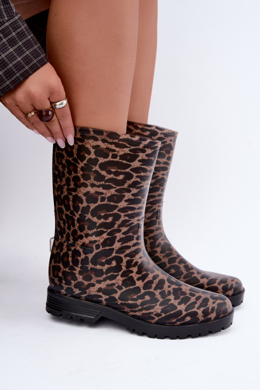 Pánske gumové topánky Solavelle s leopardím vzorom