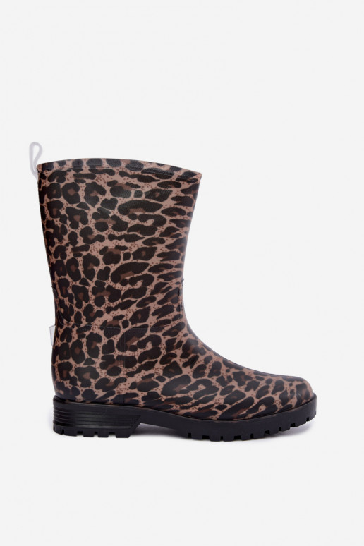 Pánske gumové topánky Solavelle s leopardím vzorom