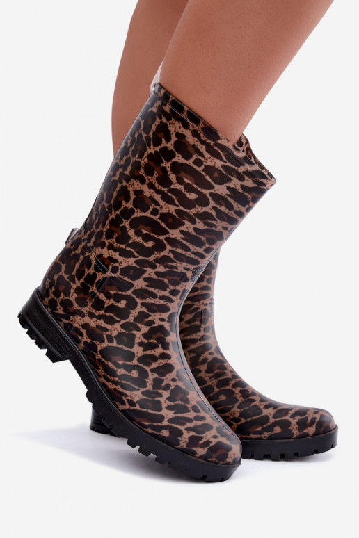 Pánske gumové topánky Solavelle s leopardím vzorom