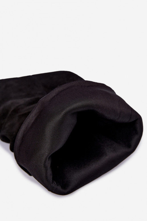Nazúvacie Slouchy členkové topánky s podpätkami v čiernej farbe Falisette
