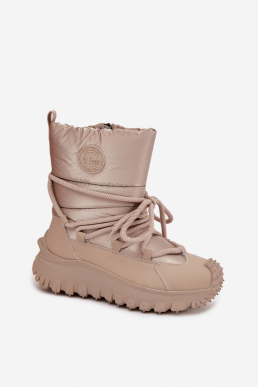 Béžové a zlaté snehové topánky s platformou Lee Cooper LCJ-25-12-3663