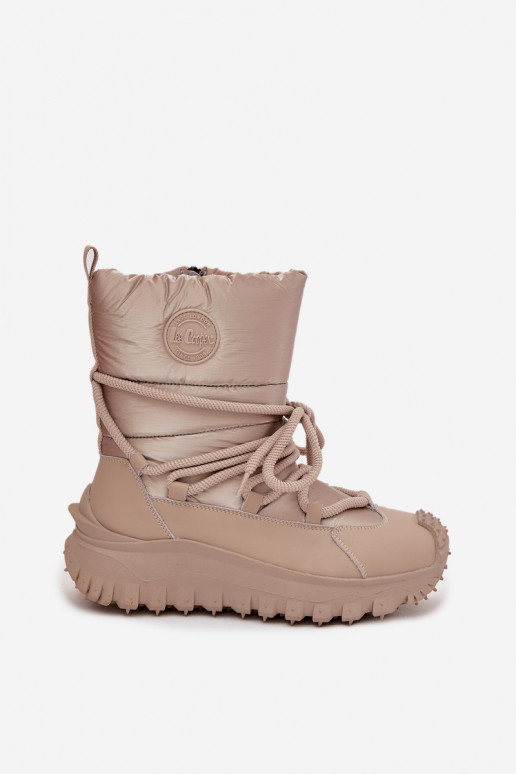 Béžové a zlaté snehové topánky s platformou Lee Cooper LCJ-25-12-3663