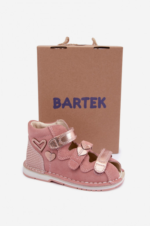 Dámske sandále pre deti Bartek 8550069 v ružovej farbe